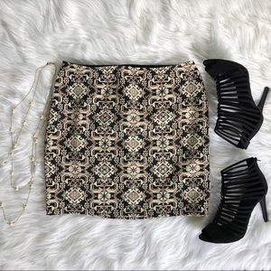 Xhilaration metallic gold and black mini skirt